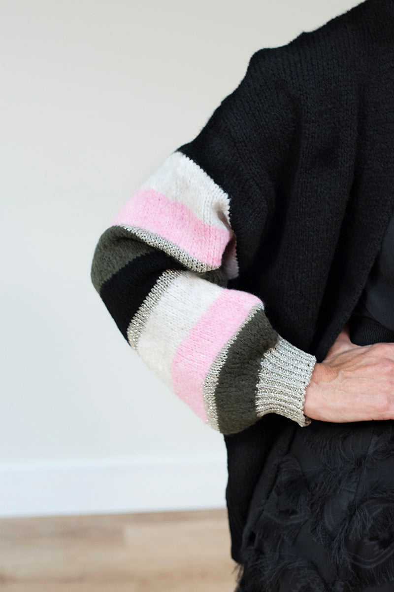 Black Cardigan with stripes