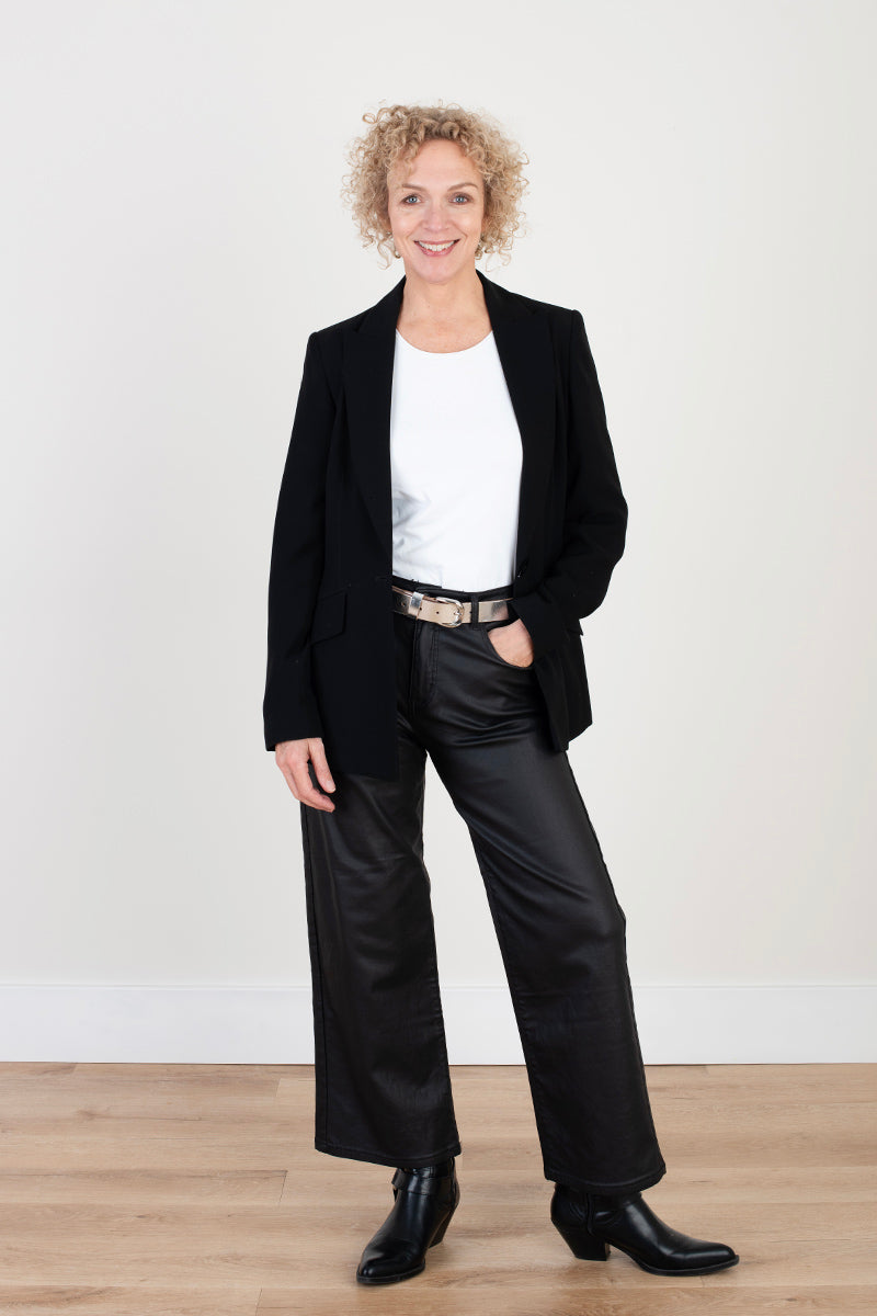 Black Coated Trousers