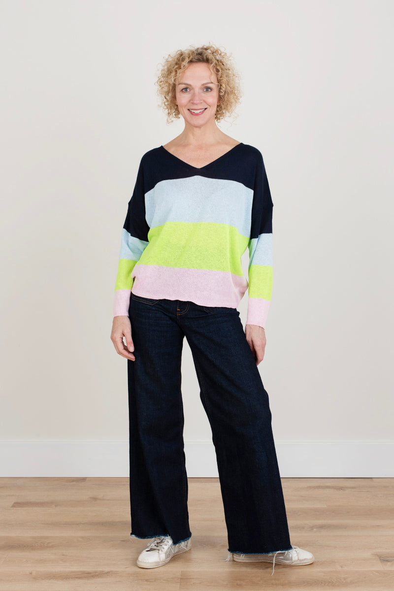 Blue Lime Pink Knit