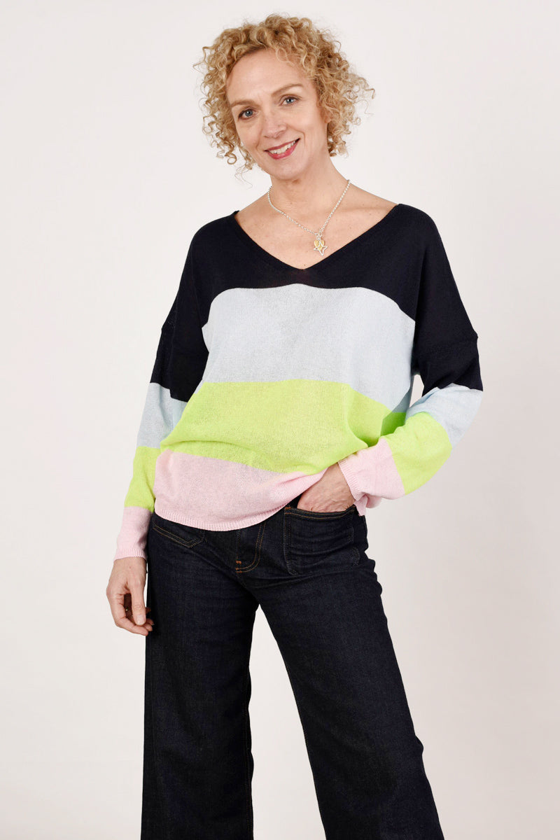 Blue Lime Pink Knit