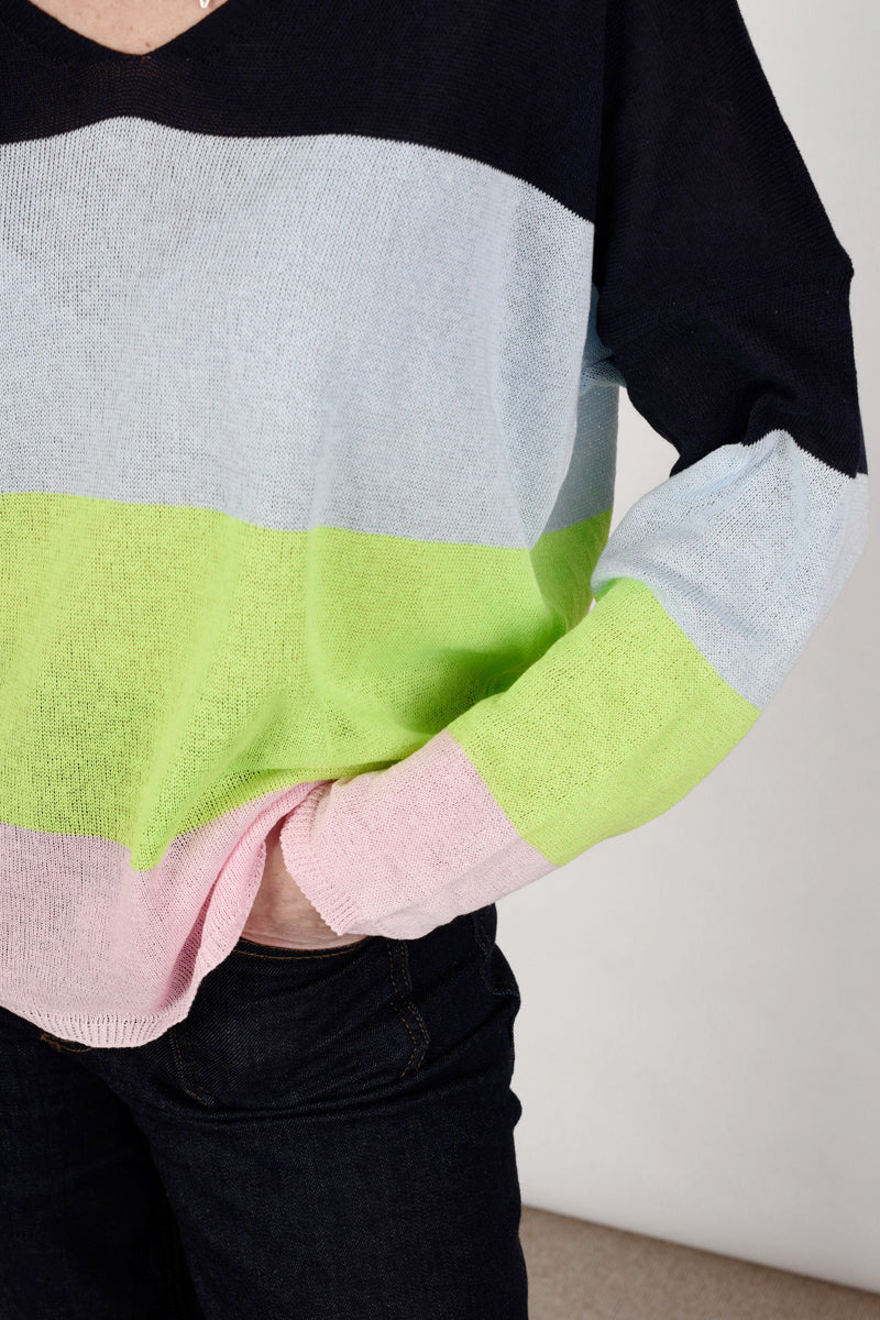 Blue Lime Pink Knit