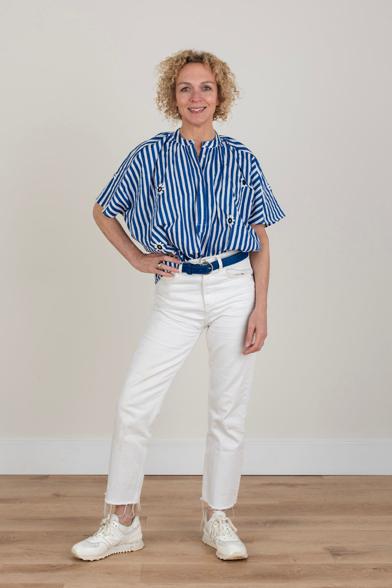 Blue and White Stripped top