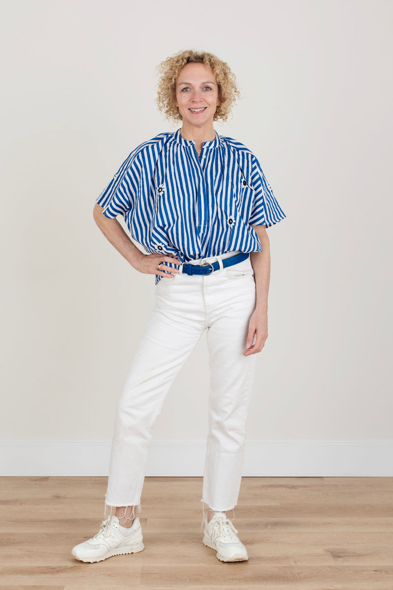 Blue and White Stripped top