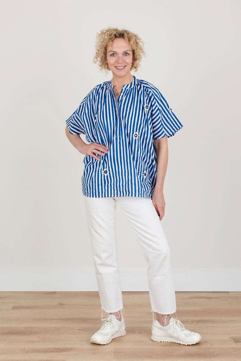 Blue and White Stripped top