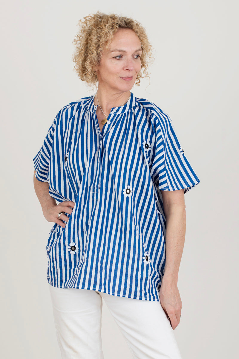 Blue and White Stripped top