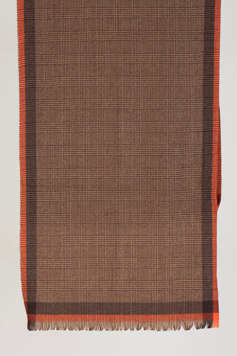 Brown Check Scarf