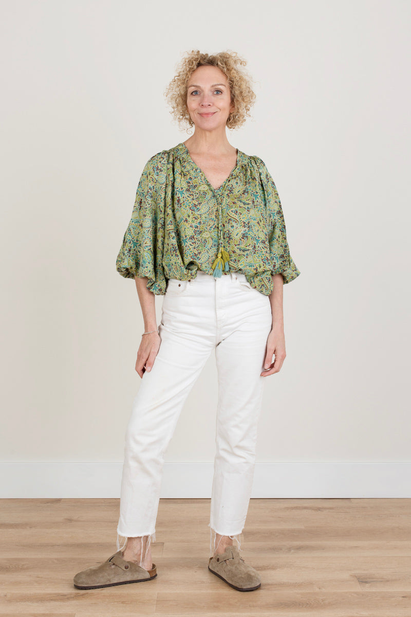 Green Pattern Blouse