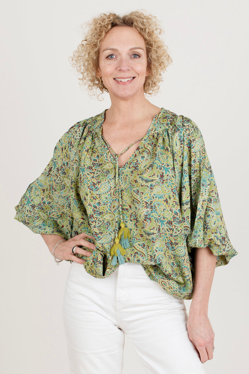 Green Pattern Blouse