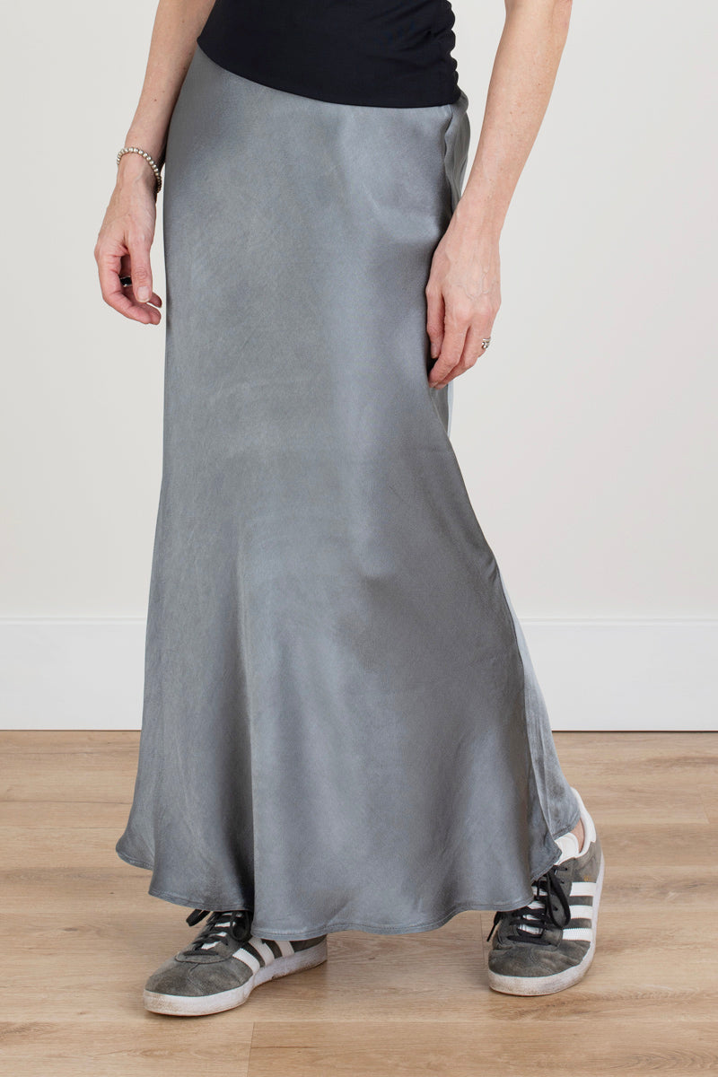 Grey Satin Skirt