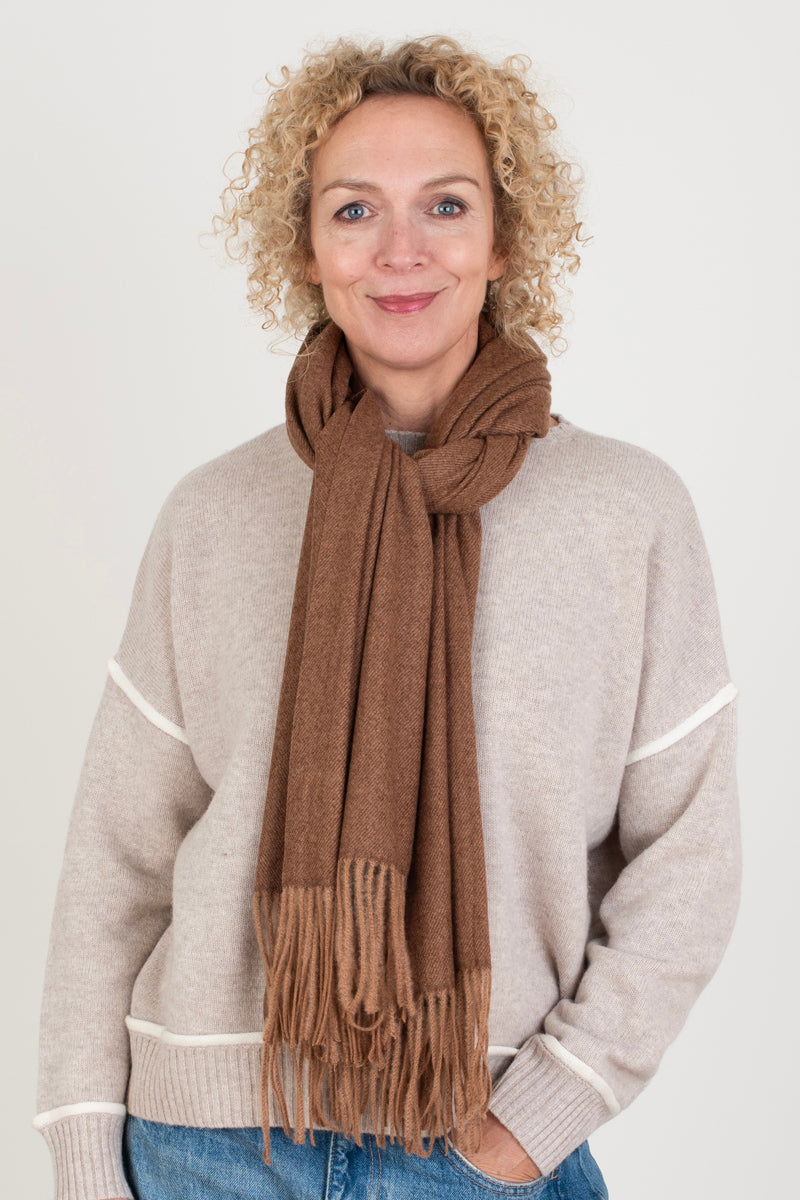 Brown Scarf with tassels