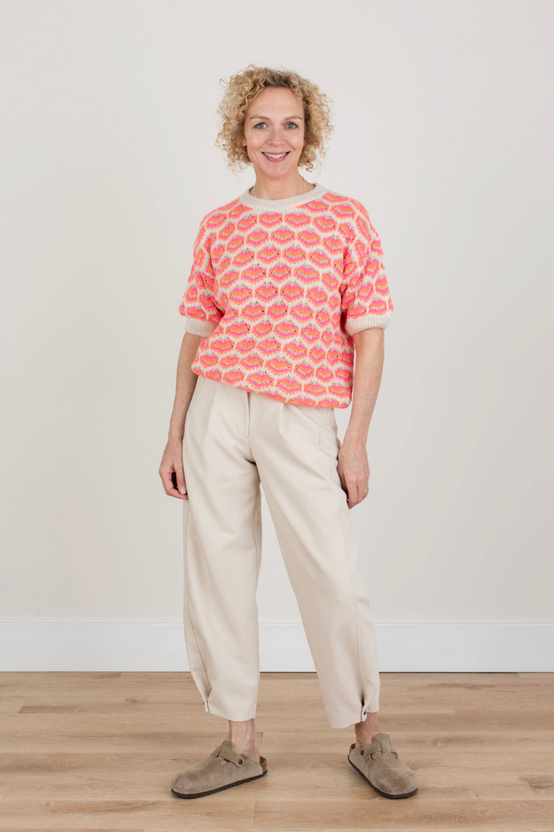 Orange Colour Clash Knit