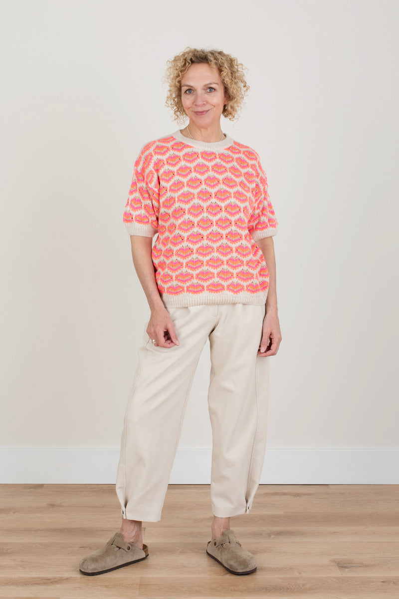 Orange Colour Clash Knit