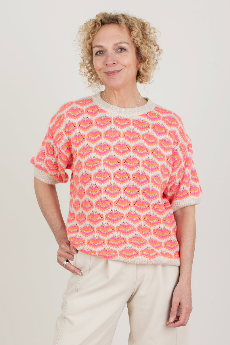 Orange Colour Clash Knit