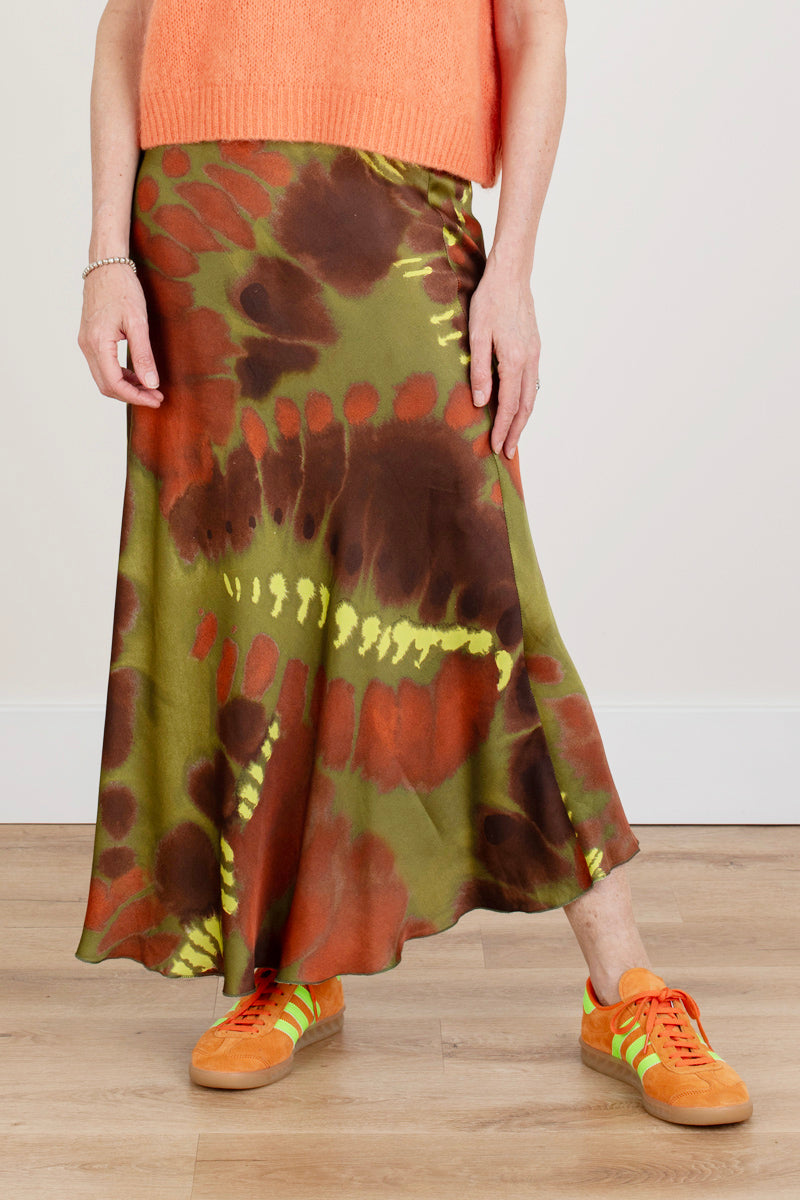 Patterned Satin Slip Skirt