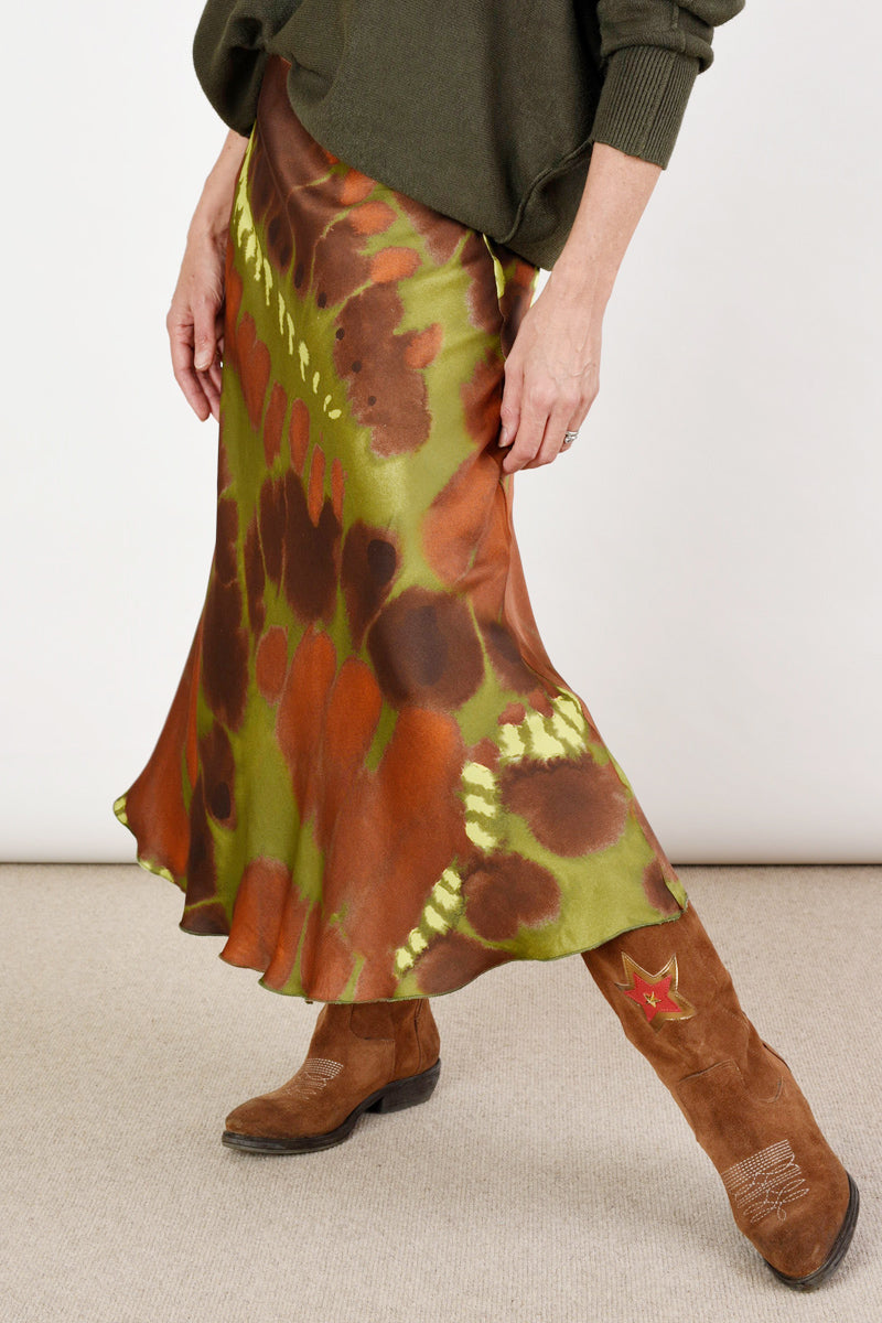 Patterned Satin Slip Skirt