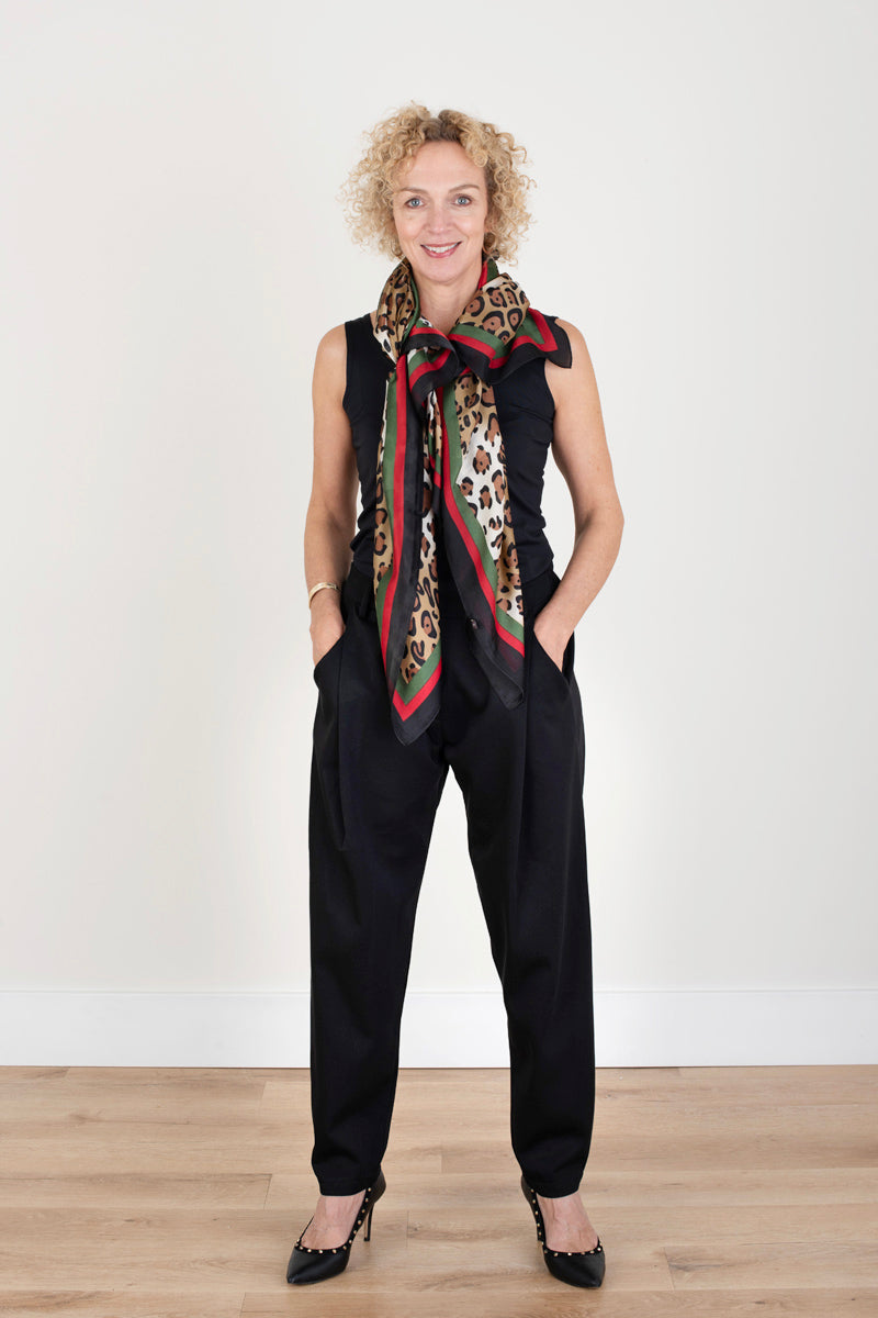 Leopard Print Silk Scarf