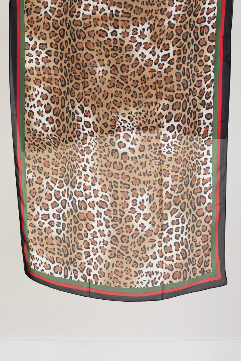 Leopard Print Silk Scarf