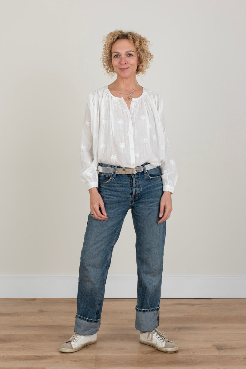 White Embroidered Shirt