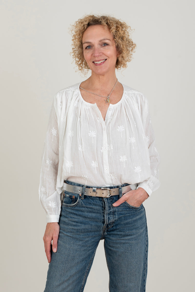 White Embroidered Shirt