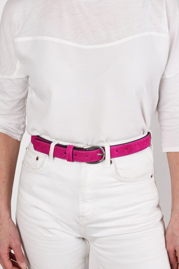 Pink Leather Belt