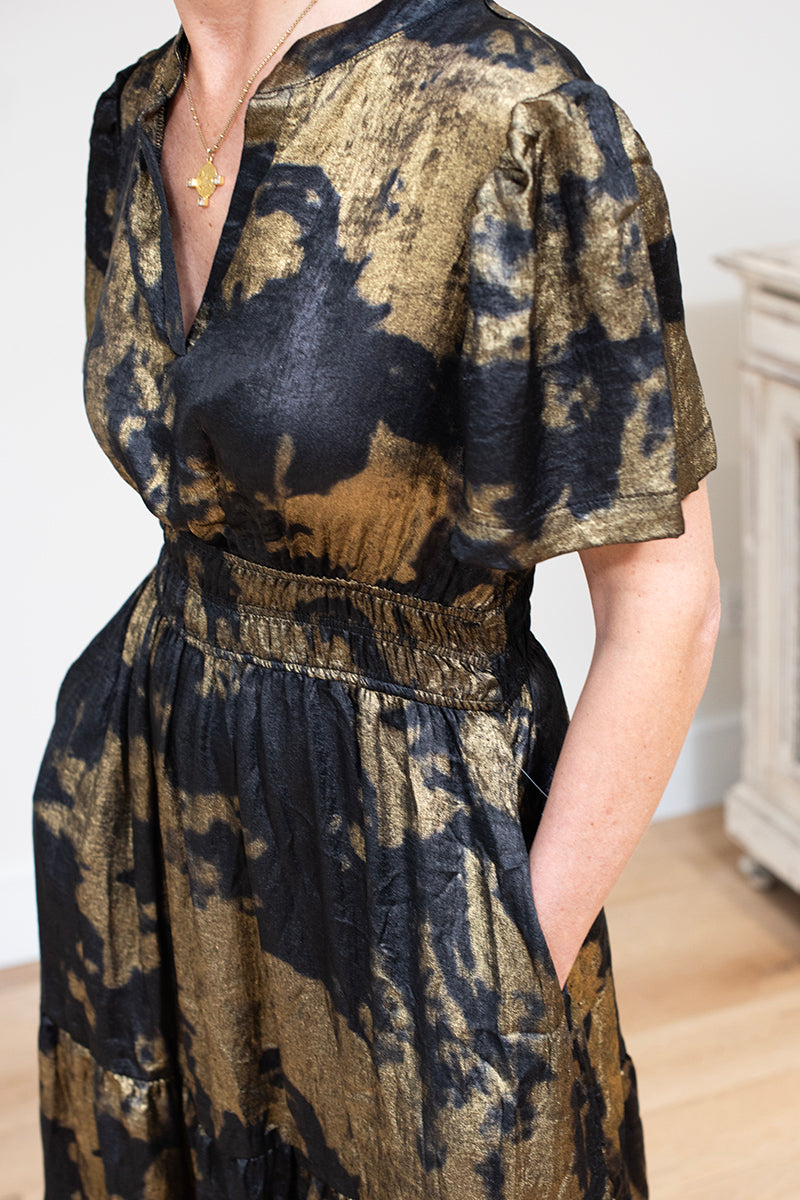 Black And Gold Maxi Dress