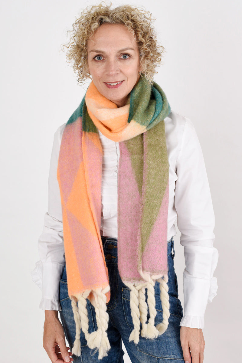 Orange Green and Pink Blanket Scarf
