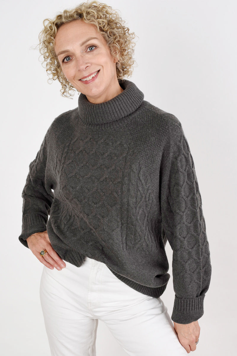 Grey Roll Neck Jumper