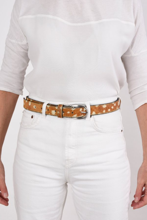 Deer Print Leather Buckle Belt by Karen Dean, Personal Stylist at Wink To The Wardrobe Boutique