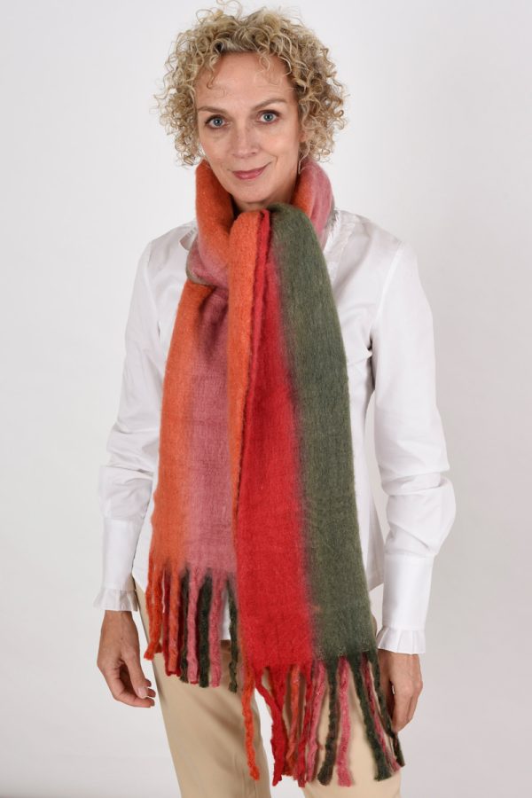 Red, Green & Pink Wrap Scarf by Karen Dean, Personal Stylist at Wink To The Wardrobe Boutique