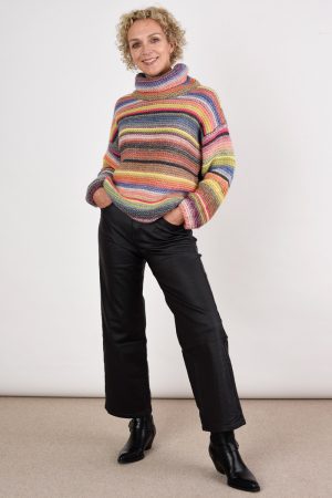 Orange multicoloured jumper by Karen Dean, Personal Stylist at Wink To The Wardrobe Boutique