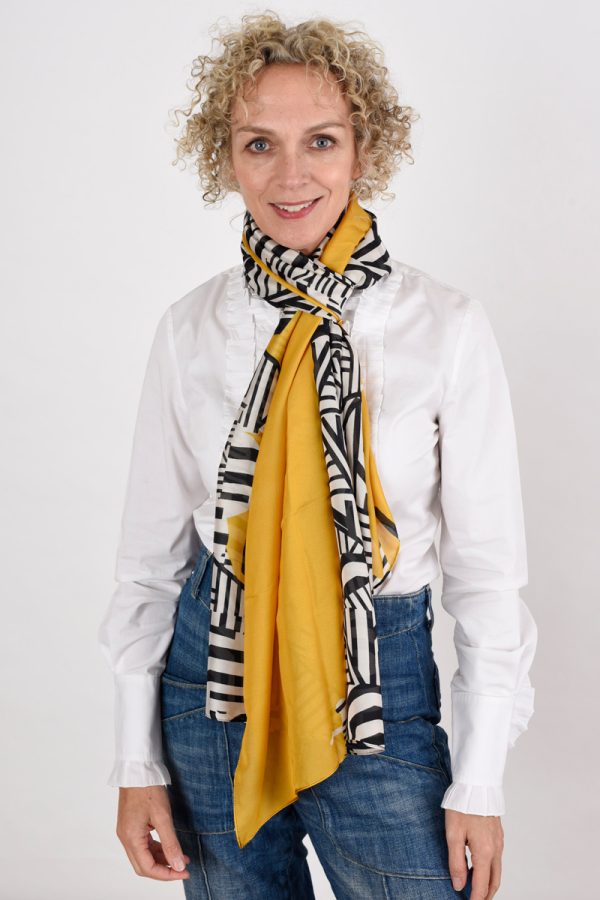 Zebra print silk scarf