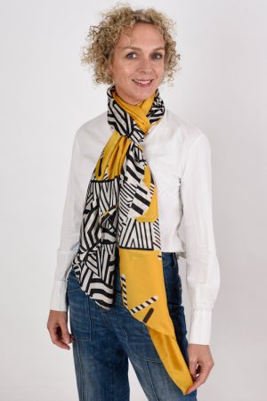 Zebra print silk scarf