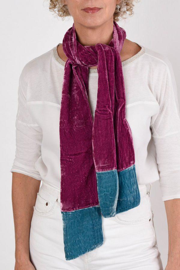 Mauve & teal scarf by Karen Dean, Personal Stylist at Wink To The Wardrobe Boutique